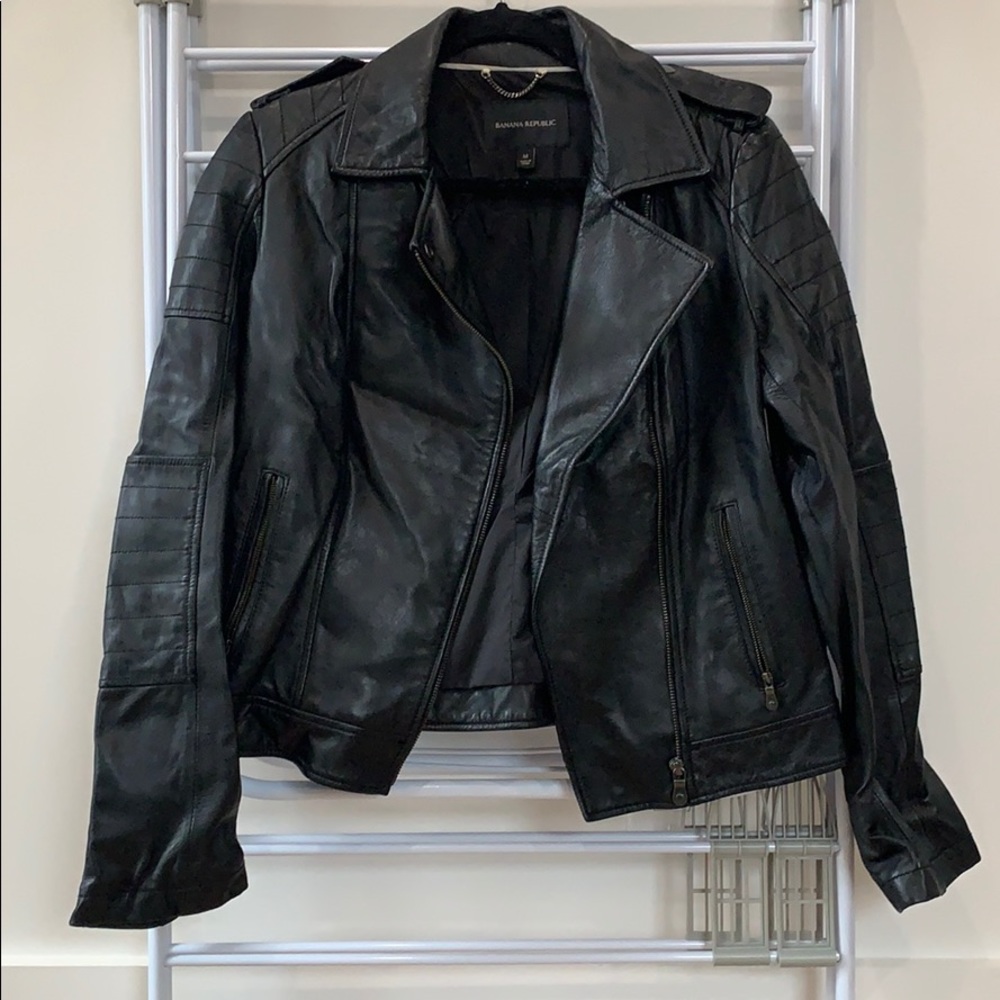 Banana Republic Moto Black Leather Jacket